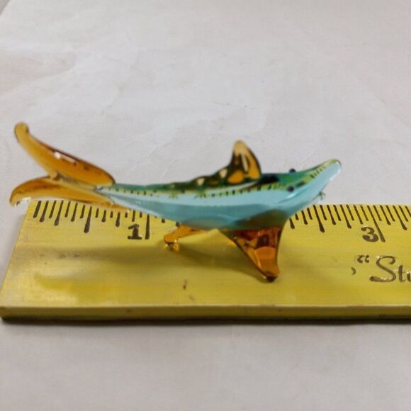 Minature blown glass figurines Two Fish and Palm Tree Cottagecore… - Picture 5 of 9